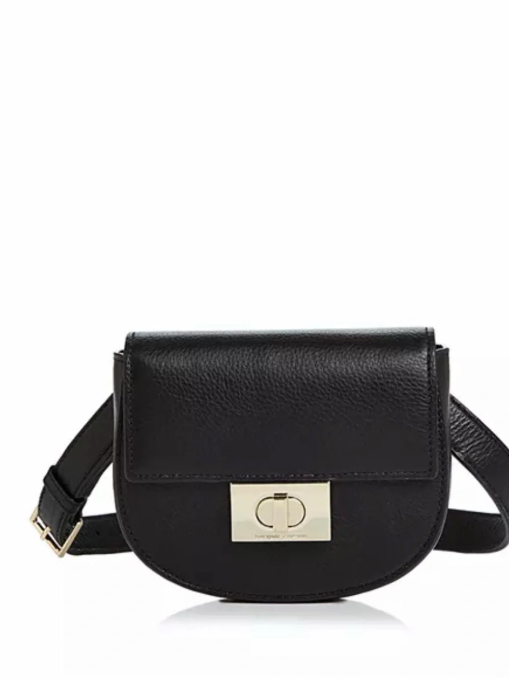 kate spade Black Leather Crossbody Belt Bag with Gold Hardware